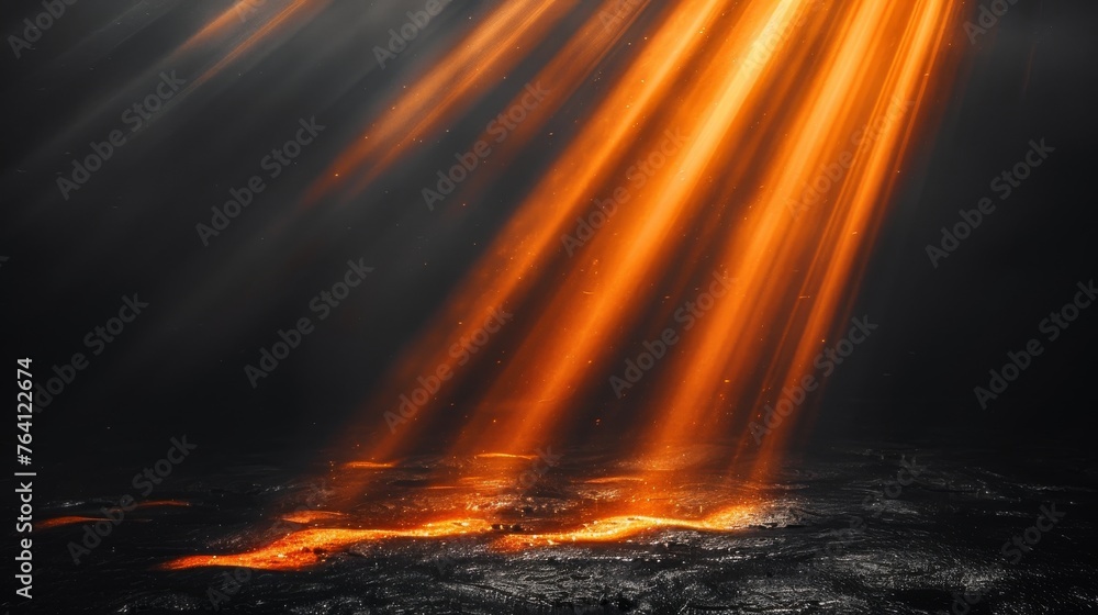 Leinwandbilder light rays isolated on a black abstract background for overlaying or blending