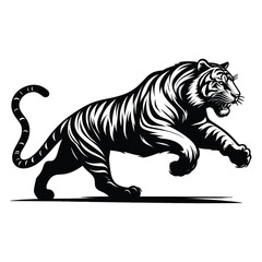 Obraz premium silhouette of Tiger running vector