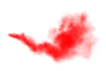 Red fog in slow motion. Realistic atmospheric red smoke. Red fume slowly floating rises up. PNG.
