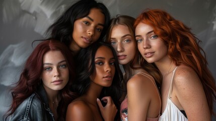 Obraz premium Multiethnic and multiracial group of women, the concept of equality and women's rights