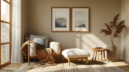 In a modern home, an inviting corner features a comfortable chair, creating a cozy and stylish ambiance.