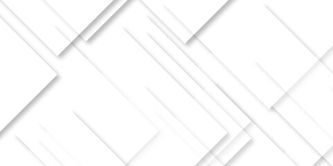 White geometric overlapping square pattern. Vector illustration technology background with shadow. Modern minimal and clean white background with realistic line. light silver background modern design