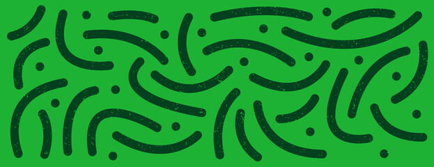 rounded line and dot doodle cartoon flat design in green color style. Vector illustration. Suitable for wallpaper backdrop, landing page and web.
