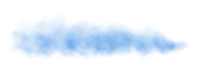 Blue fog in slow motion. Realistic atmospheric blue smoke. Red fume slowly floating rises up. PNG.
