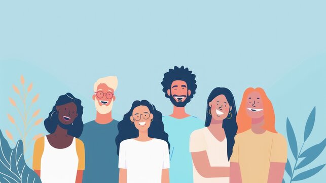 An illustration portraying a diverse group of individuals with a focus on inclusivity and community