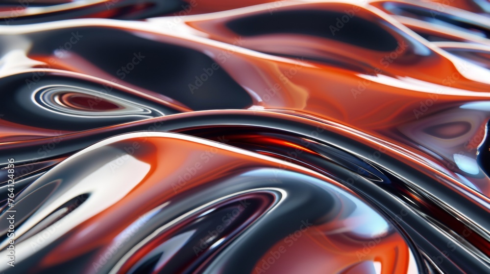 Poster a shiny, metallic surface with a wave pattern