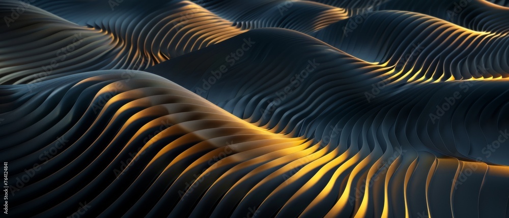 Poster a black and white image of a beach with a wave pattern
