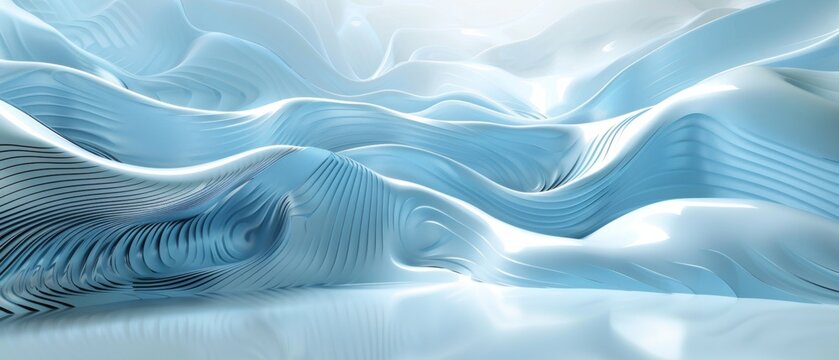 A blue and white image of a wave with a lot of detail