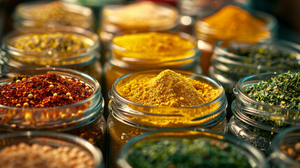 Jars of Colorful Spices