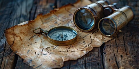 Vintage Traveler Essentials and World Map