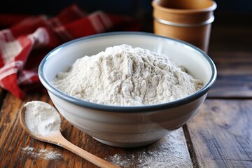 Wholesome gluten free recipe inspiration buckwheat flour bowl on modern kitchen table
