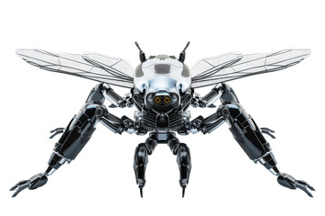 Futuristic insect robot revolutionizing modern science isolated on a transparent background