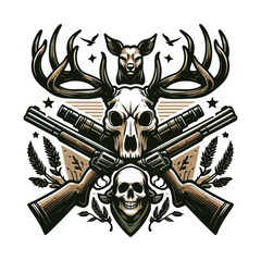 Hunting t shirt and logo design