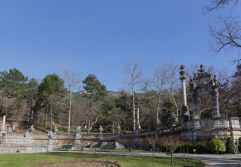 The territory and interior of the Massandra Palace of Emperor Alexander III, Yalta, Crimea, Russia....