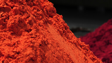 Kumkum, a traditional Indian women cosmetic powder in closeup