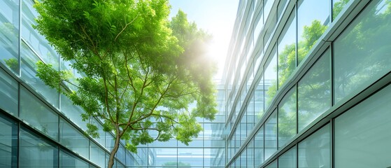 Green Tree and Modern Building