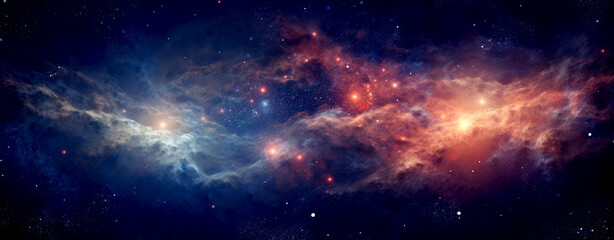 Infinite Universe - Mysterious Nebulous Galaxy - Astronomical Fantasy - obrazy, fototapety, plakaty