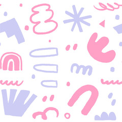 Fun Doodle Abstract Object Seamless Pattern