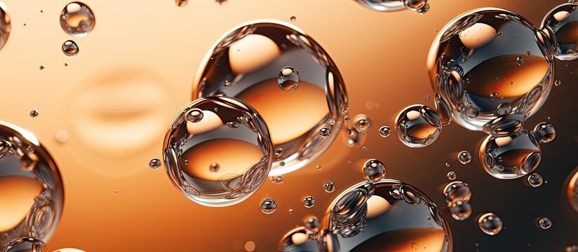 Capture of multiple bubbles clustered together floating in a liquid, creating a mesmerizing pattern
