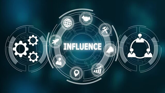 Influence online marketing management concept. Business, Technology, Internet and network concept.