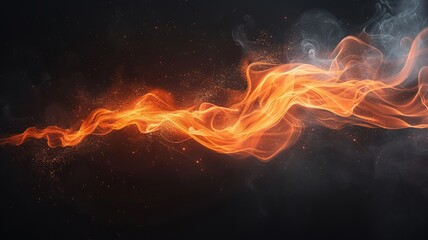 Dynamic fiery tendrils weave through darkness capturing the essence of energy and motion - obrazy, fototapety, plakaty