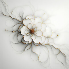 Piękny abstrakcyjny biały kwiat, dekor, tapeta generative ai