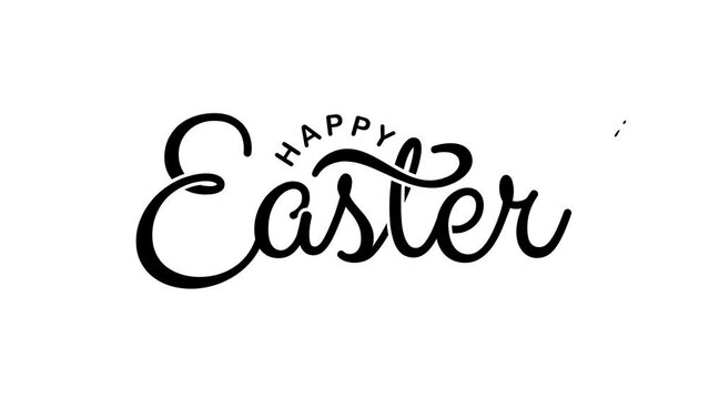 Happy Easter Text Animation. Great for Happy Easter Celebrations with transparent background, for banner, social media feed wallpaper stories