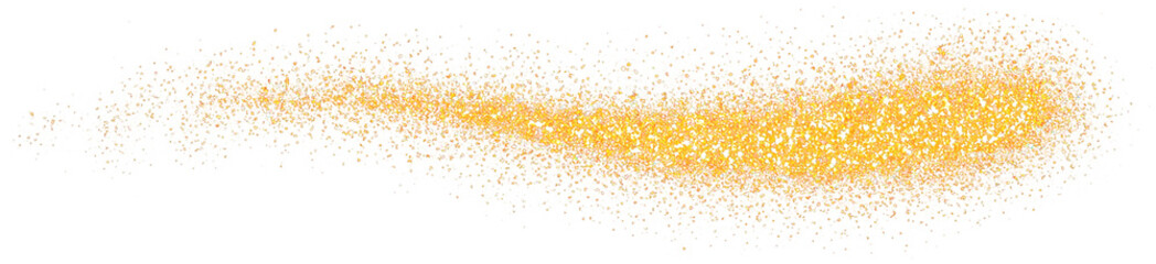 Golden glittering dust curve wavy sparkling splatter
