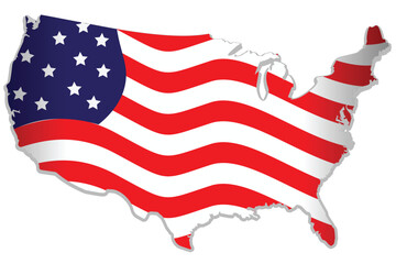 American map flag vector file
