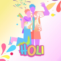 Happy holi simple vector design  perfect for banner or poster