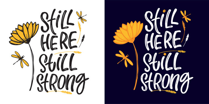 Cute hand drawn doodle lettering postcard, lettering quote. 100% vector image