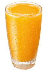 copo com suco de laranja natural isolado em fundo transparente
