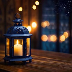A lantern with a Ramadan theme for social media post design