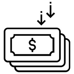 money icon, simple vector design