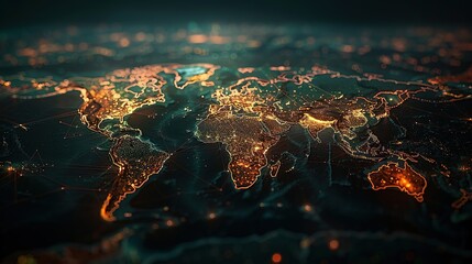 Illuminated Global Network Concept