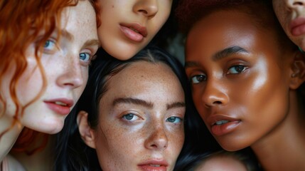 Obraz premium Multiethnic and multiracial group of women, the concept of equality and women's rights