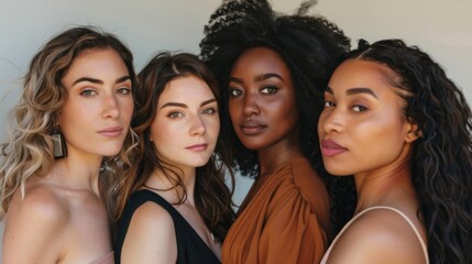 Obraz premium Multiethnic and multiracial group of women, the concept of equality and women's rights