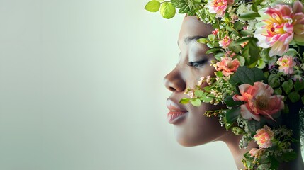 World environment and mother earth day concept with double exposure of Earth and a woman`s head. - obrazy, fototapety, plakaty