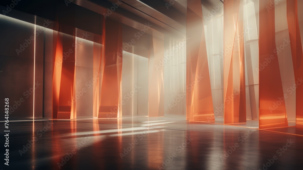 Leinwandbilder Generative AI Architectural elements transformed into abstract compositions for a unique background.