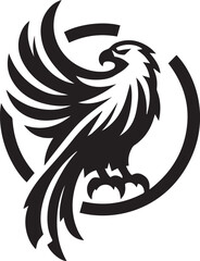 Eagle black and white vector