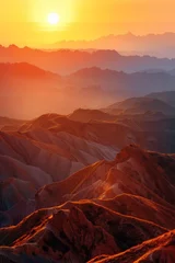 Fotobehang Mountain sunset © SHI
