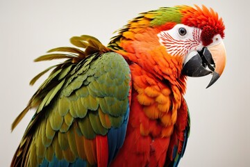 Obraz premium beautifully red parrot macaw bird in color blue and green