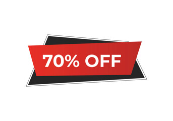 70 percent off label. Discount message symbol advertising sign.