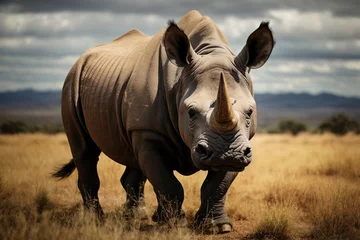 Fotobehang black rhino endangered species © juanpablo