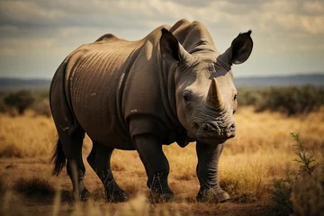 Zelfklevend Fotobehang black rhino endangered species © juanpablo