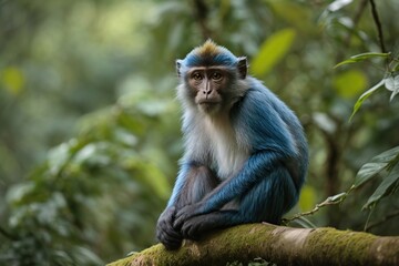 blue monkey sitting
