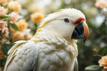 white parrot in the forest