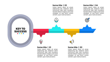 Infographic template. The key to success with 4 steps
