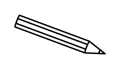 pencil simple black line icon, school symbol, isolated vector element