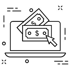 online earning icon, simple vector design